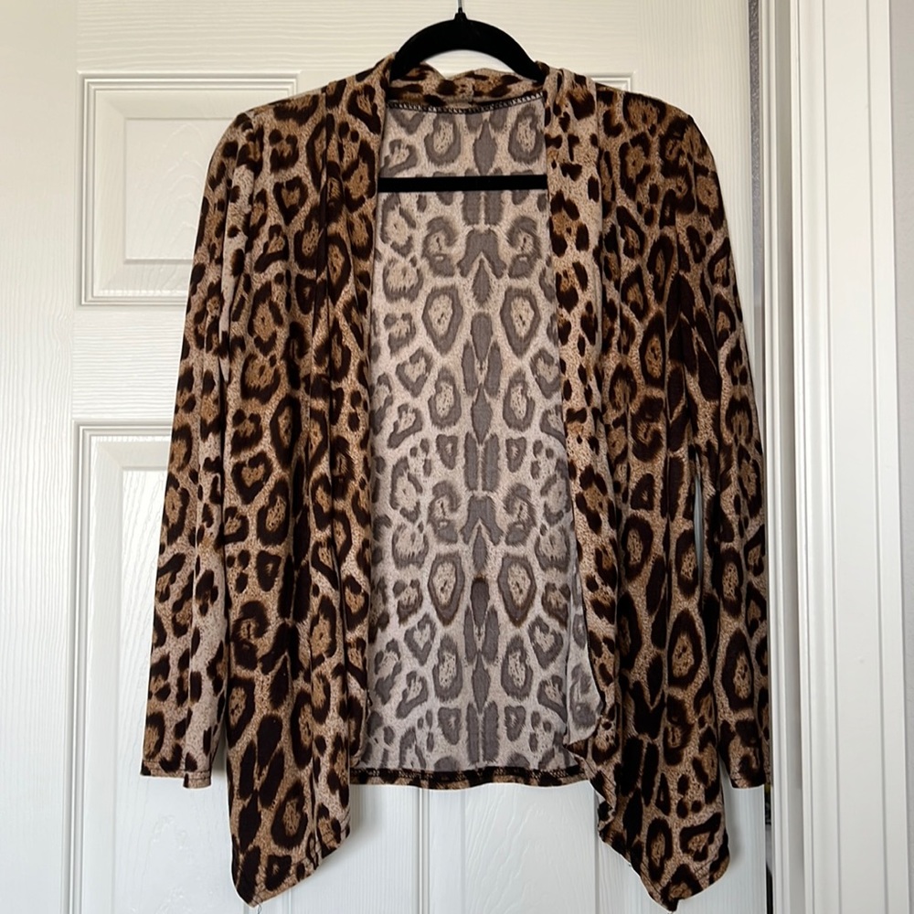 Leopard print shrug sweater